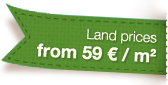 Land prices starting from 59 € / m2
